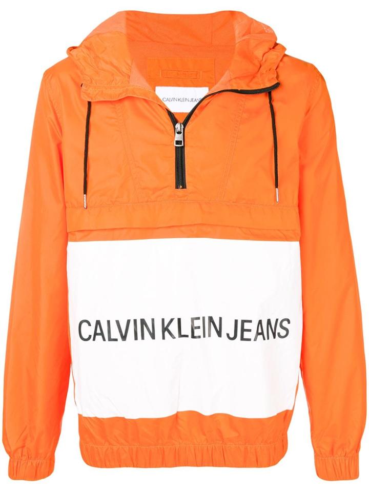 Ck Jeans Half Zip Windbreaker - Yellow & Orange