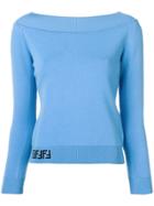 Fendi Ff Logo Sweater - Blue