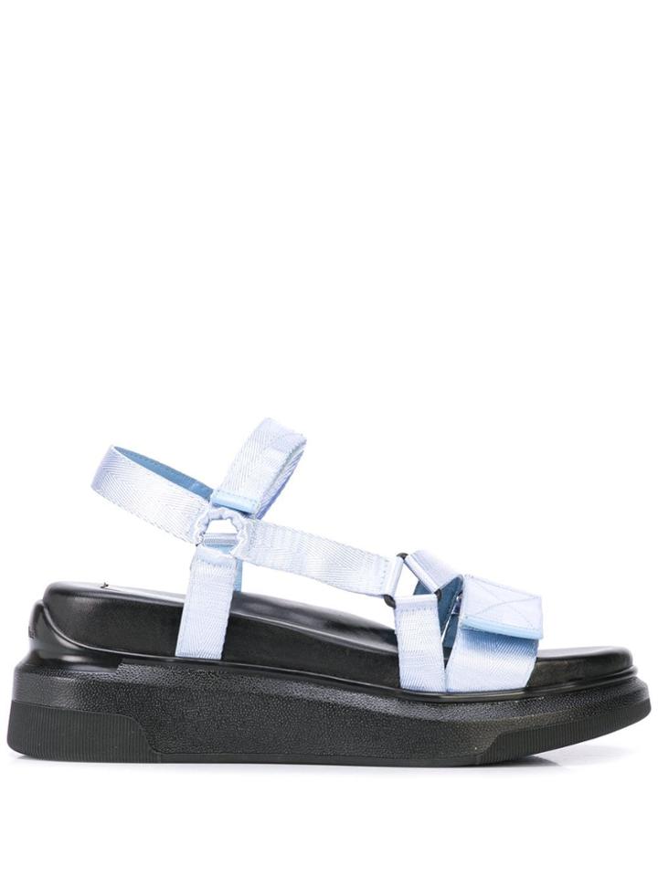 Suzanne Rae Platform Strappy Sandals - Blue