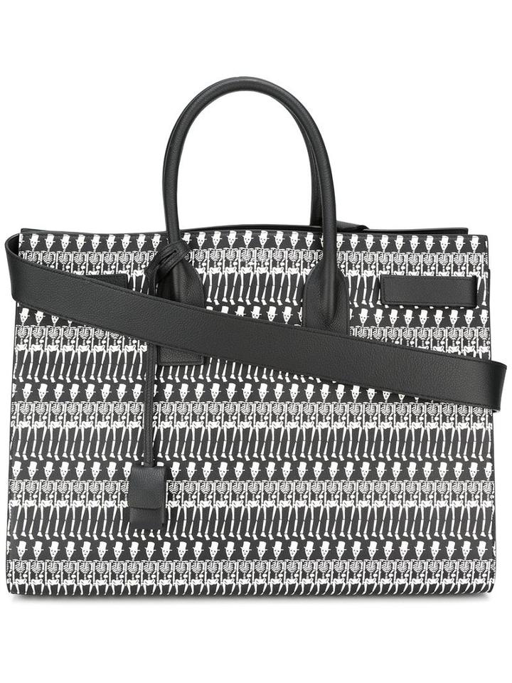 Large 'sac De Jour' Tote, Men's, Black, Leather, Saint Laurent
