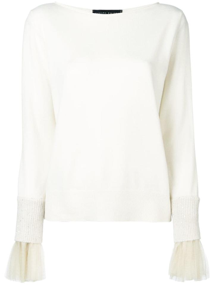 Fabiana Filippi Fluted Cuff Sweater - White