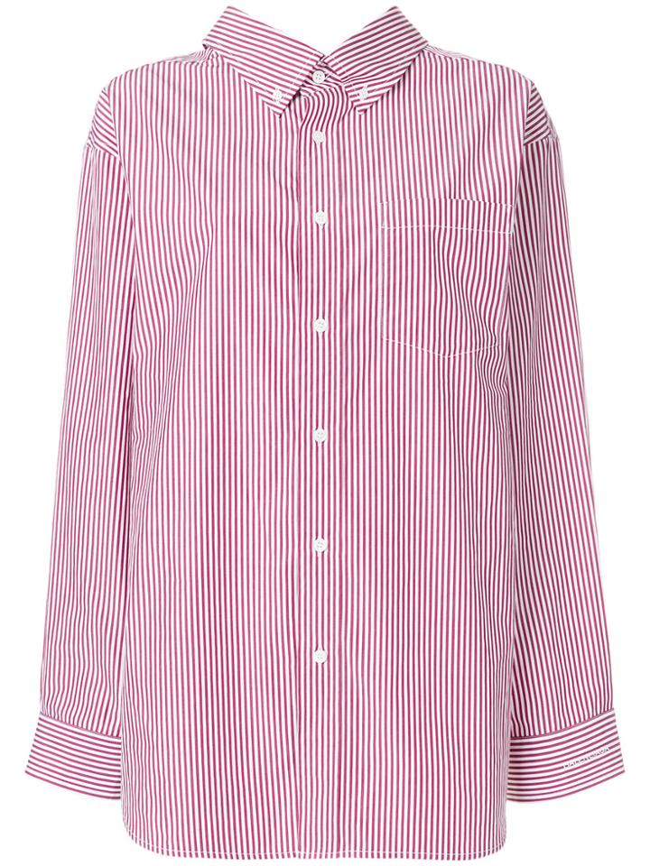 Balenciaga Swing Oversized Striped Shirt - Red
