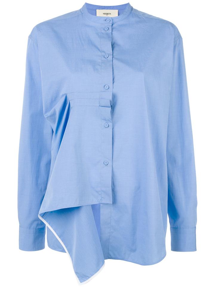 Ports 1961 Asymmetric Shirt, Women's, Size: 38, Blue, Cotton