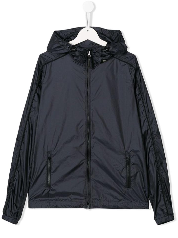 Woolrich Kids Zipped Hooded Jacket - Blue