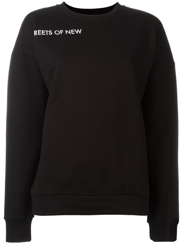 Each X Other Sleeve Lettering Sweatshirt, Size: Medium, Black, Cotton
