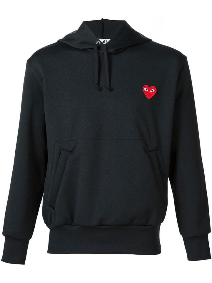 Comme Des Garçons Play Heart Appliqué Hoodie - Black