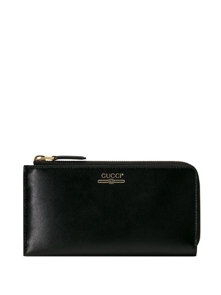 Gucci Vintage Logo Zip-around Wallet - Black
