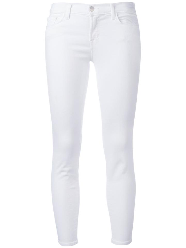 J Brand Cropped Jeans, Women's, Size: 28, White, Cotton/polyester/spandex/elastane