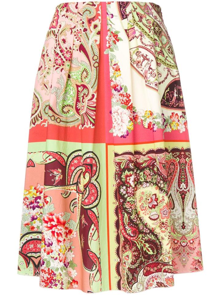 Etro Paisley Print Midi Skirt - Red