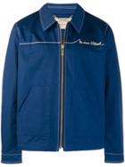 Maison Kitsuné Logo Zipped Jacket - Blue