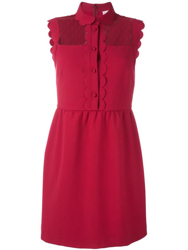 Red Valentino Scallop Detail Shirt Dress