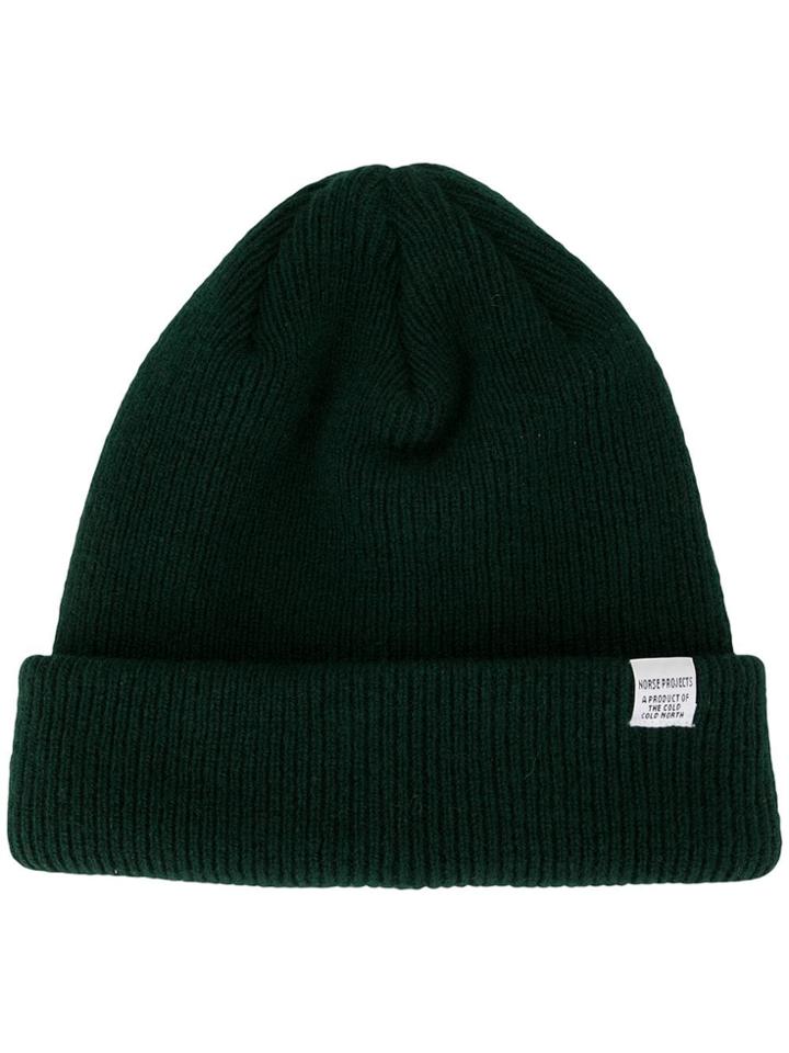 Norse Projects Knitted Beanie Hat - Green