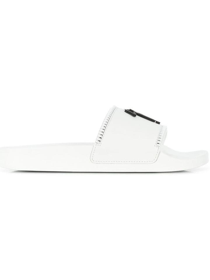 Giuseppe Zanotti Logo Pool Slides - White