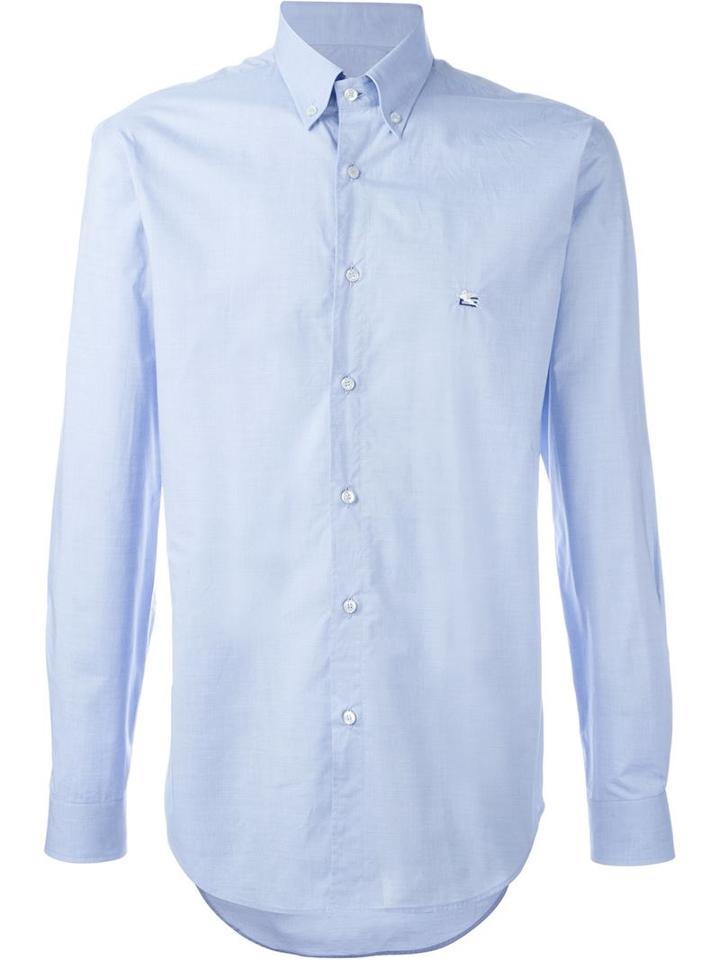 Etro Button Down Shirt, Men's, Size: 41, Blue, Cotton