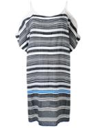 Lemlem - Striped Cold-shoulder Dress - Women - Cotton/acrylic - S, Blue, Cotton/acrylic