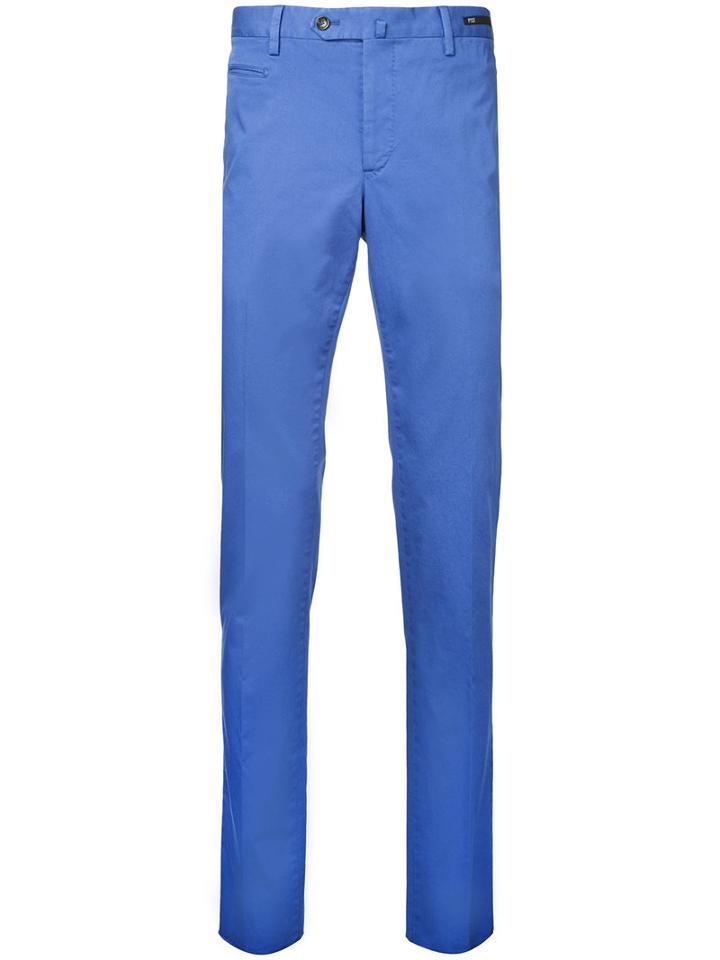 Pt01 Slim-fit Cropped Chinos, Men's, Size: 46, Blue, Cotton/elastolefin