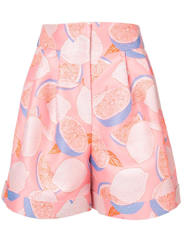 Vika Gazinskaya Lemon Print Shorts - Pink & Purple