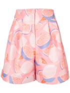 Vika Gazinskaya Lemon Print Shorts - Pink & Purple