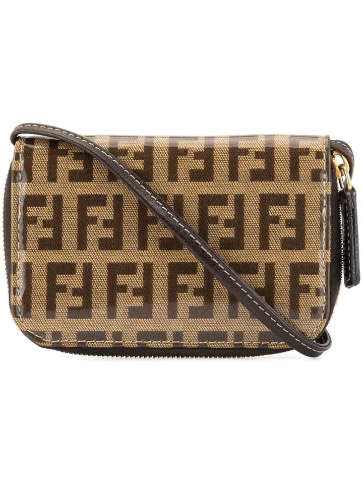 Fendi Pre-owned Zucca Pattern Coin Case Pochette Wallet - Brown