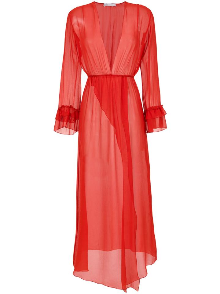 Nk Sheer Silk Dress - Red