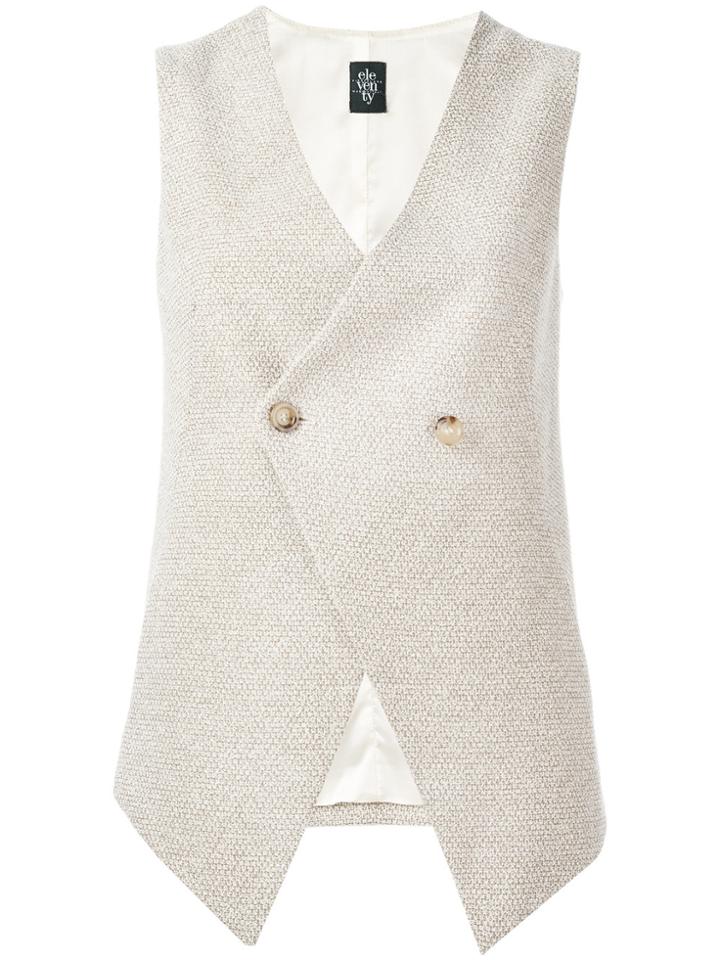 Eleventy Button Up Gilet - Nude & Neutrals