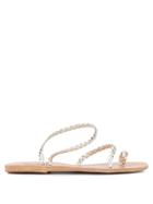 Ancient Greek Sandals Woven Strappy Gladiator Sandals - Silver
