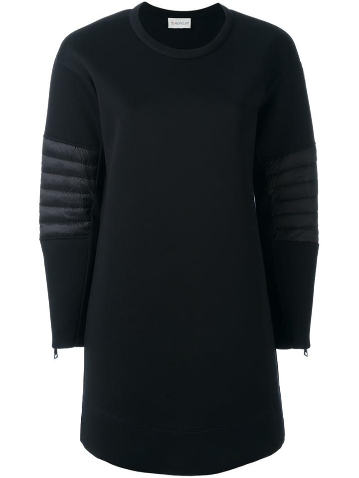 Moncler Contrast Panel Sweatshirt Dress, Women's, Size: Medium, Blue, Modal/polyamide