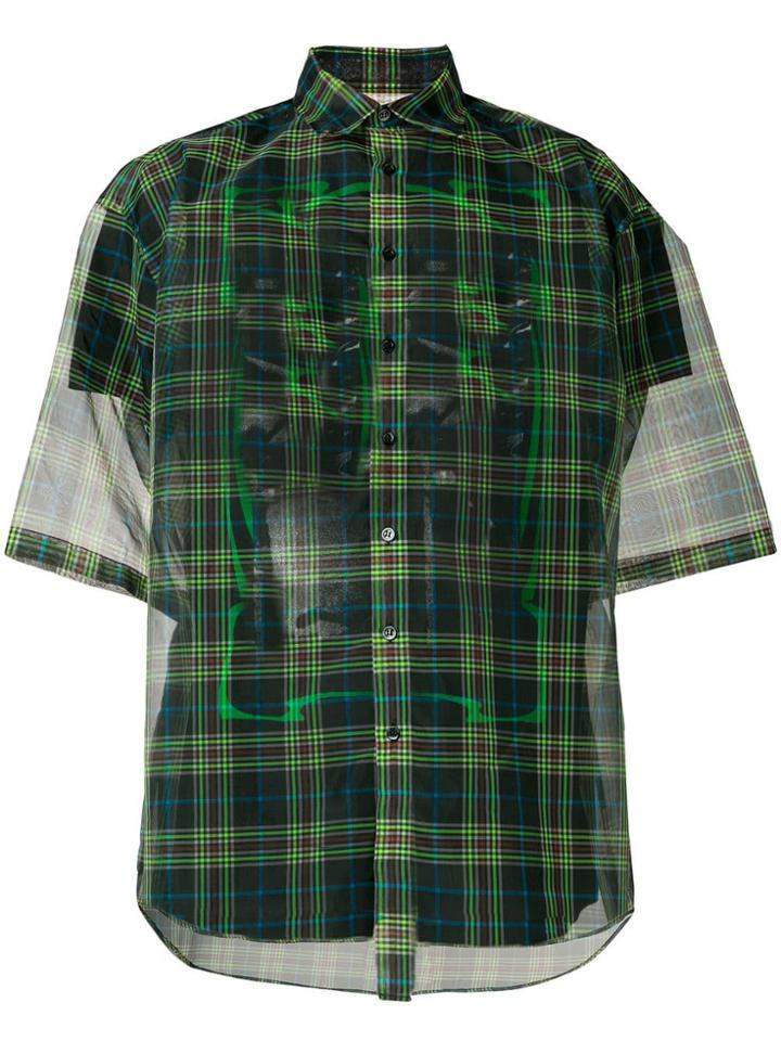 Raf Simons Checked Sheer Shirt - Black