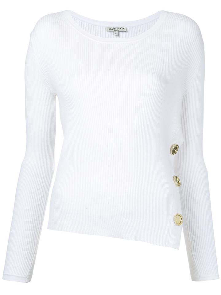 Each X Other Button Detail Knitted Top - White