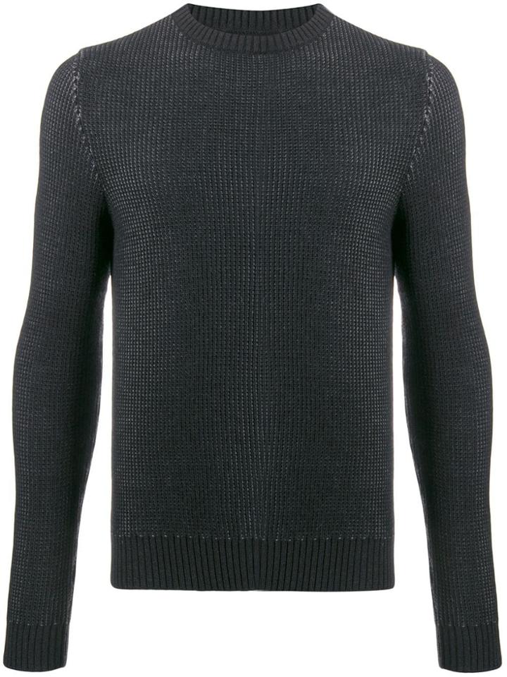 Zanone Textured Long Sleeve Jumper - Grey