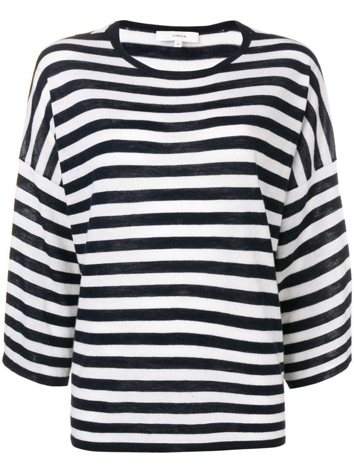 Vince Striped Knit Jumper - Blue
