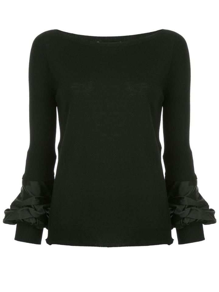 D.exterior Ruched Cuff Jumper - Black