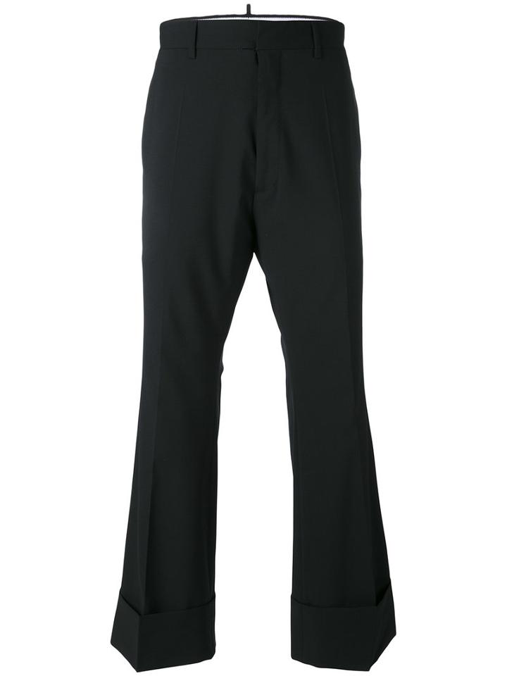 Dsquared2 - Turn-up Trousers - Men - Spandex/elastane/virgin Wool - 46, Black, Spandex/elastane/virgin Wool