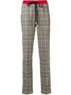 Ermanno Scervino Side Stripe Checked Joggers - Black