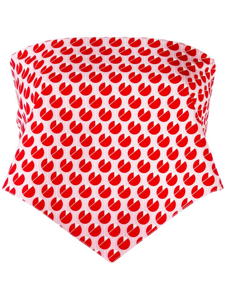 Miu Miu - Triangle Strapless Top - Women - Cotton/spandex/elastane - 42, Women's, Red, Cotton/spandex/elastane