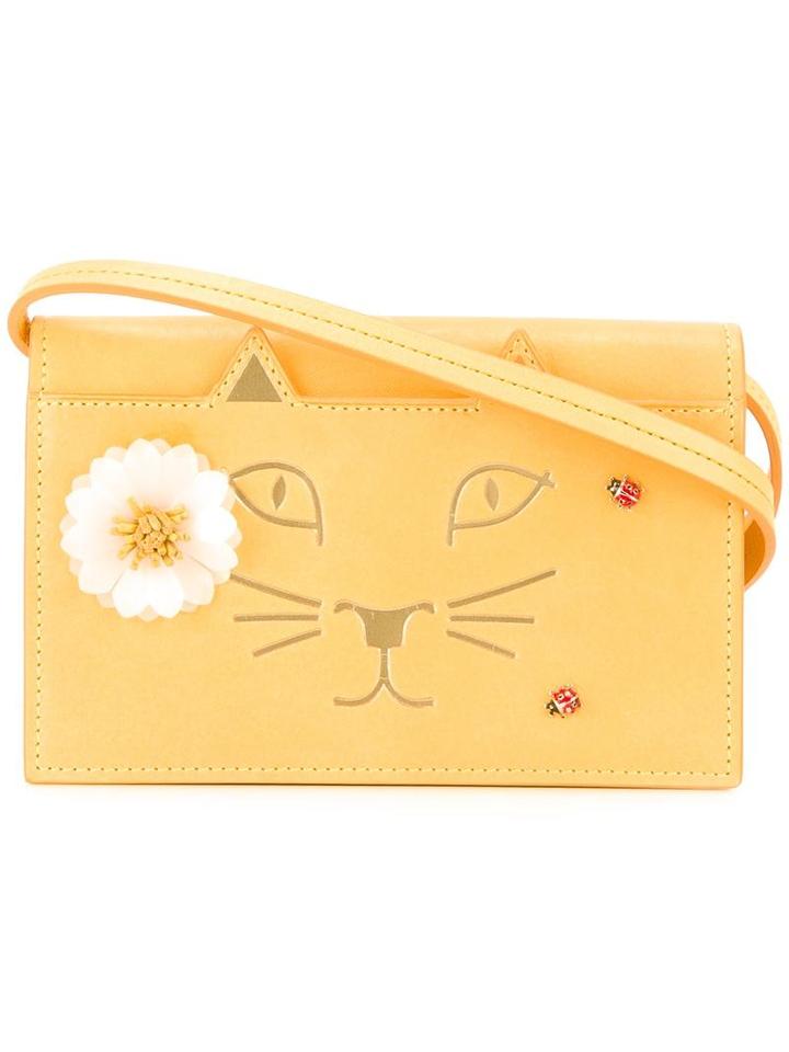 Charlotte Olympia - Feline Shoulder Bag - Women - Leather - One Size, Women's, Yellow/orange, Leather
