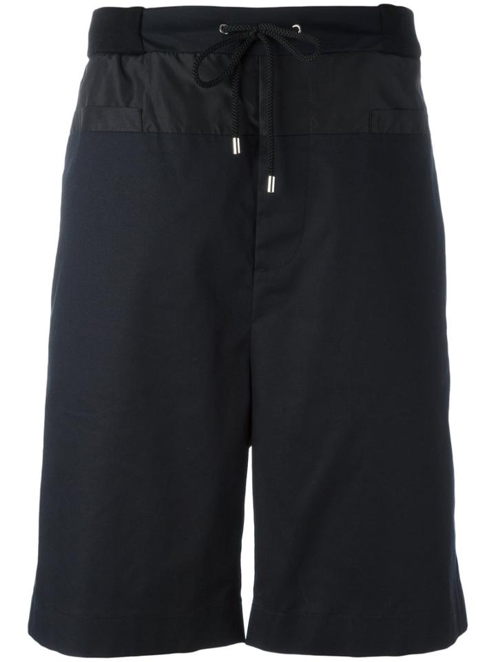 Les Hommes Urban Drawstring Bermuda Shorts, Men's, Size: 52, Black, Cotton/polyester/spandex/elastane