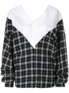 Unravel Project Checked Dropped Shoulder Shirt - Black