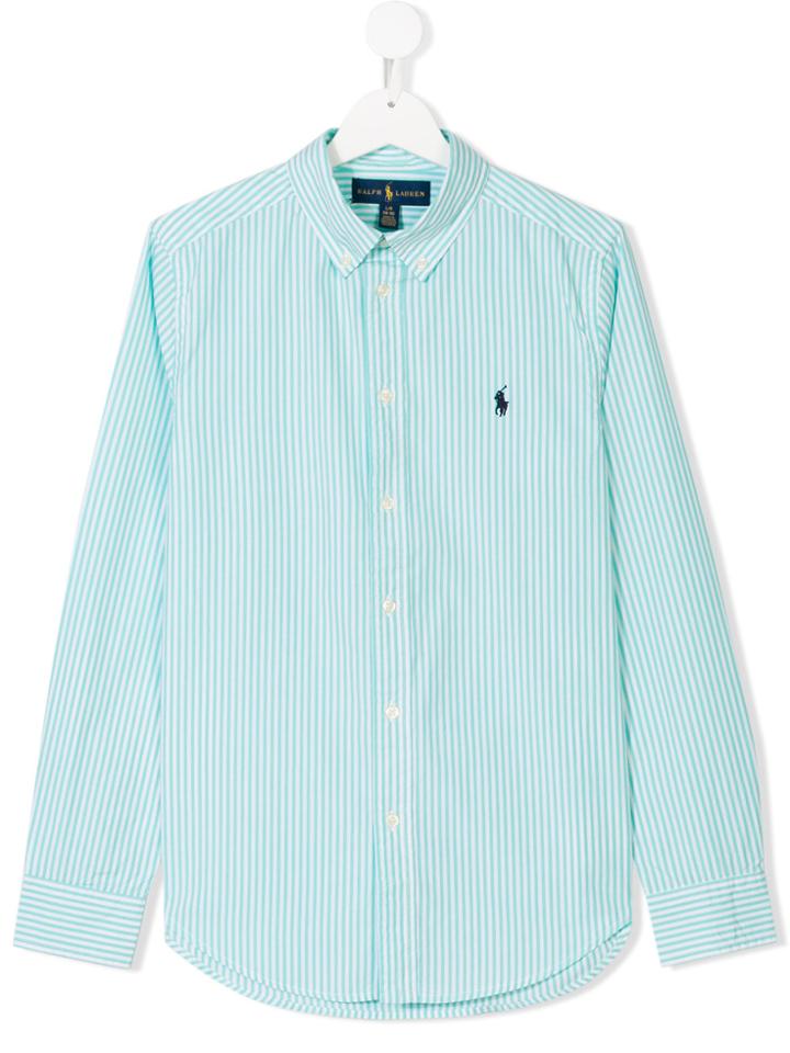 Ralph Lauren Kids Teen Button-down Striped Shirt - Green