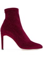 Giuseppe Zanotti Celeste Glittery Sock Boots - Red