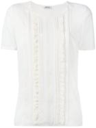 P.a.r.o.s.h. - Frilled Panel T-shirt - Women - Acetate/silk/cotton/polyamide - Xs, Nude/neutrals, Acetate/silk/cotton/polyamide