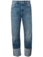 Helmut Lang Paint Splatter Boyfriend Jeans, Women's, Size: 27, Blue, Cotton/wool/cashmere/cotton