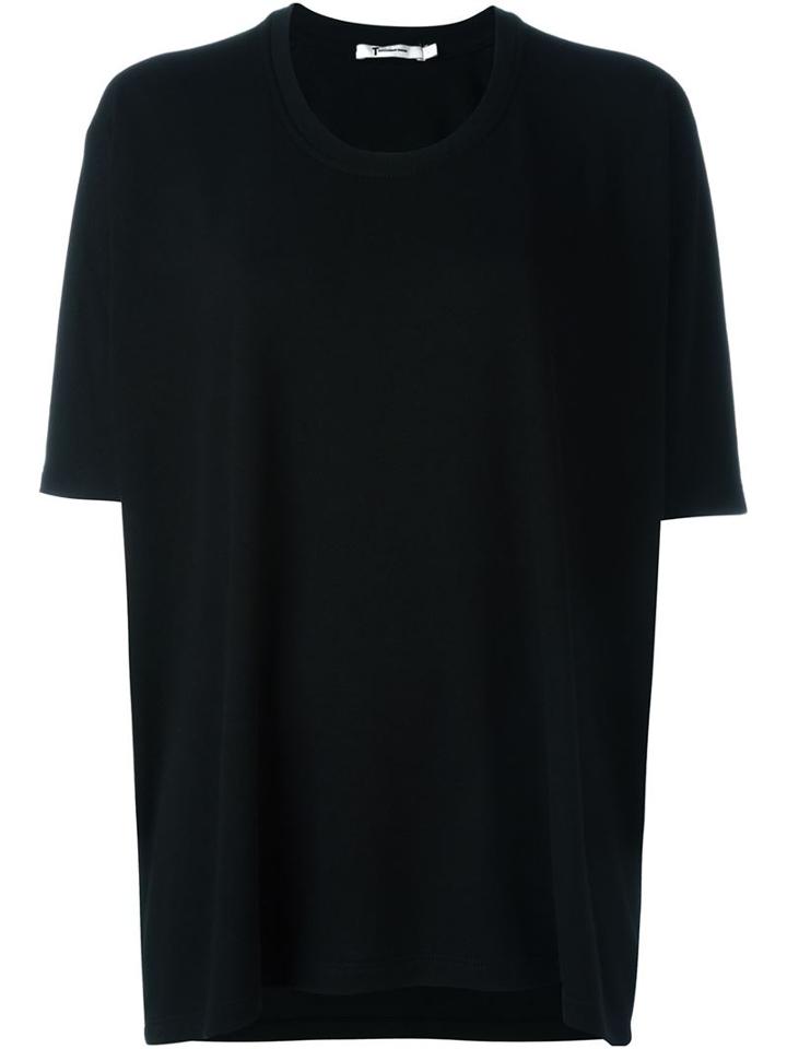 T By Alexander Wang Oversized T-shirt, Women's, Size: Xs, Black, Polyester/rayon