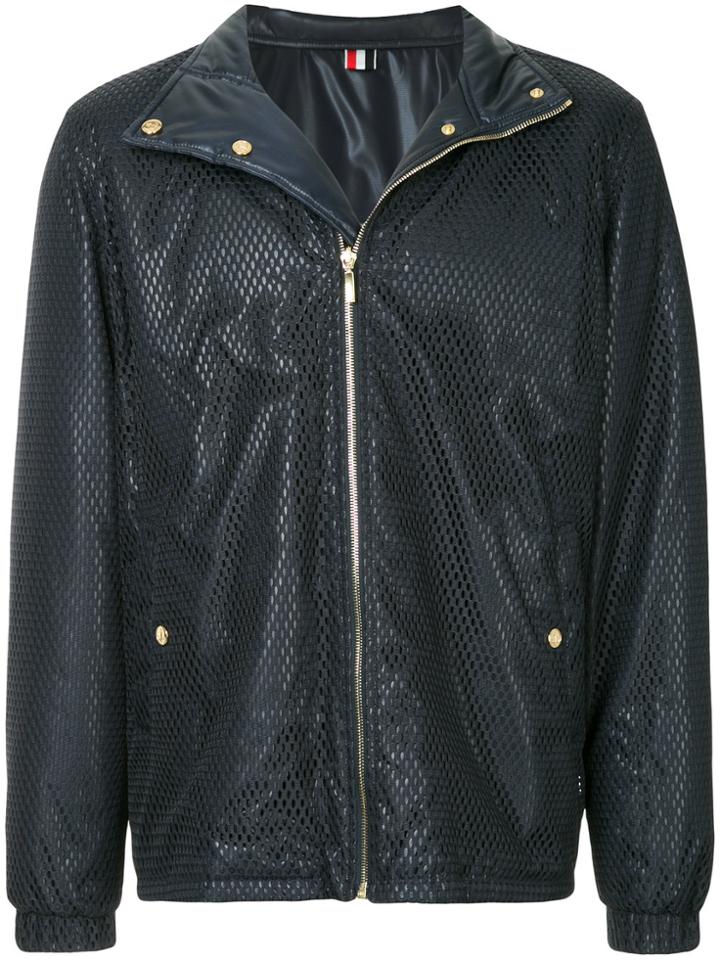 Thom Browne Downfilled Reversible Funnel Collar Jacket In Ripstop -