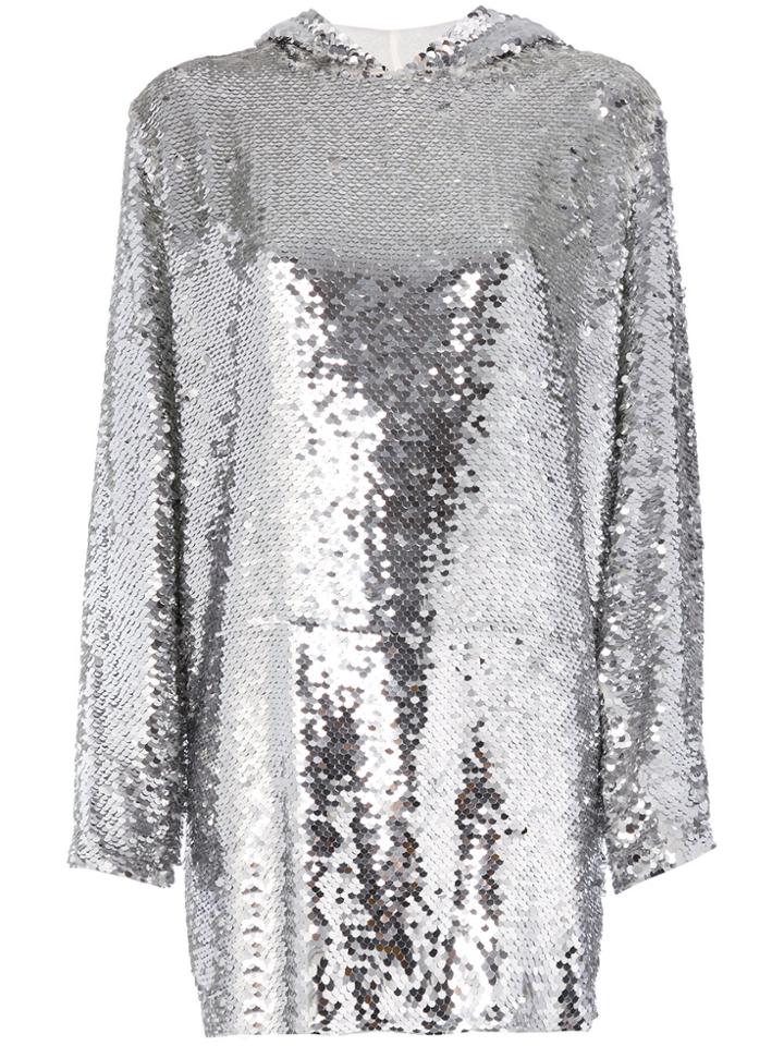 Msgm Sequined Hoodie - Metallic