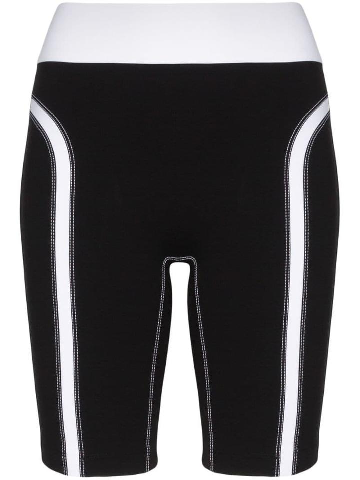 No Ka' Oi High-waisted Contrast Detail Cycling Shorts - Black