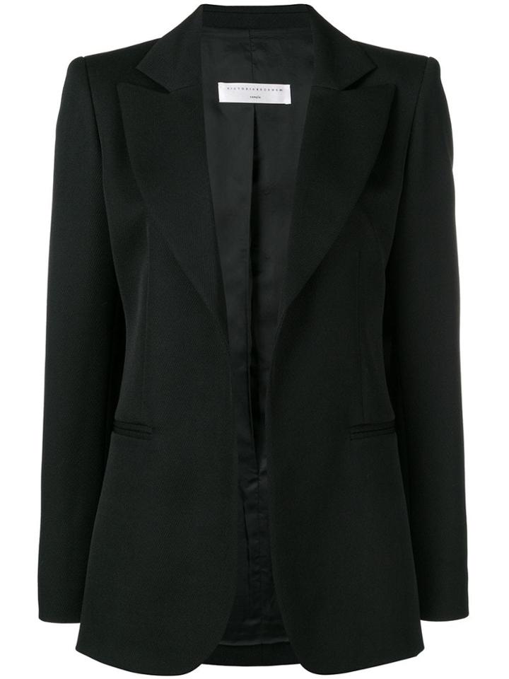 Victoria Beckham Single Breasted Fitted Jacket - Black