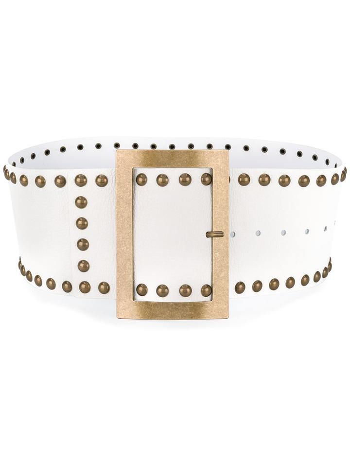 Philosophy Di Lorenzo Serafini Studded Large Belt, Women's, Size: Small, White, Leather/metal (other)