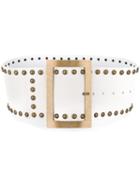 Philosophy Di Lorenzo Serafini Studded Large Belt, Women's, Size: Small, White, Leather/metal (other)