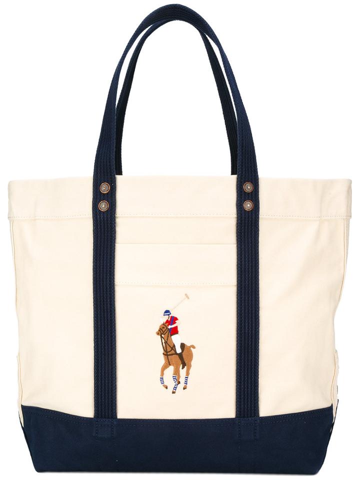 Polo Ralph Lauren Embroidered Logo Shoulder Bag, Men's, Nude/neutrals, Cotton